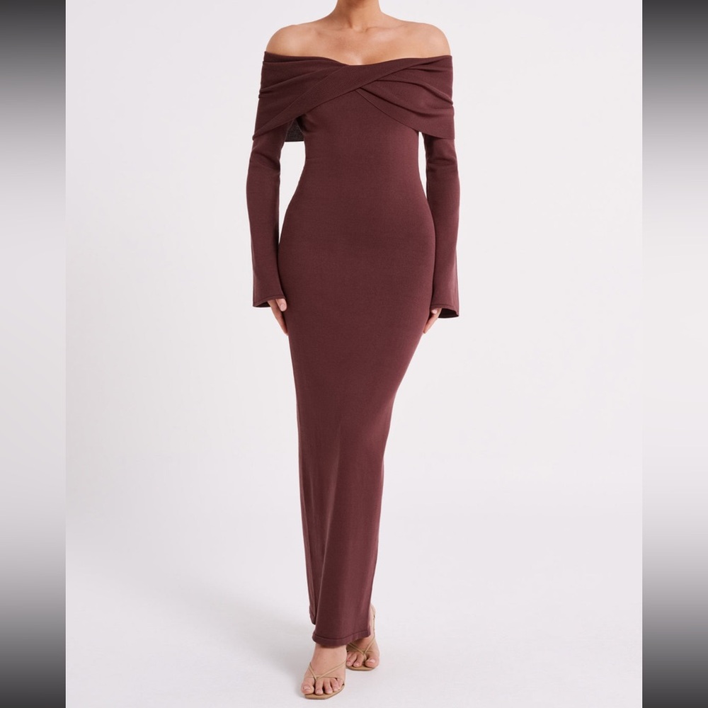 Kenny Long Sleeve Knit Dress - Chocolate